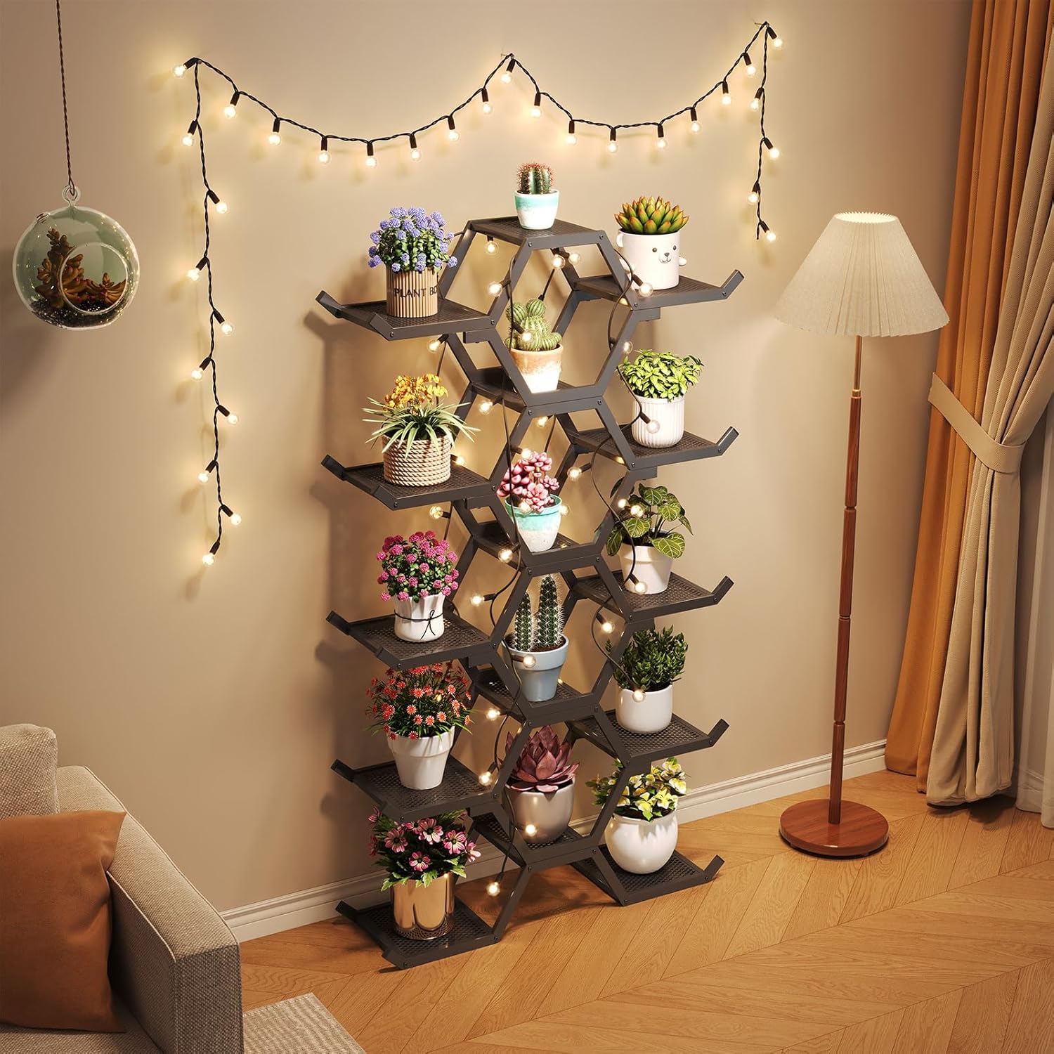 植物スタンドヨーロピアンスタイルのフラワースタンド、多階建ての鉄製